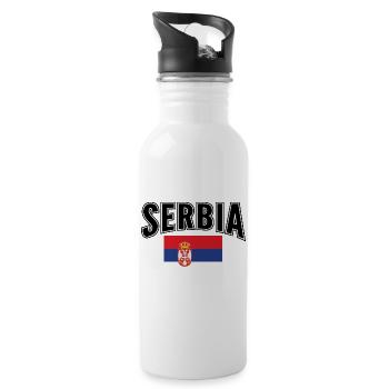 Serbie - Gourde avec paille intégrée - blanc - Droite