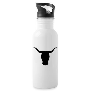 Bull's Head - Water bottle with straw - white - Right
