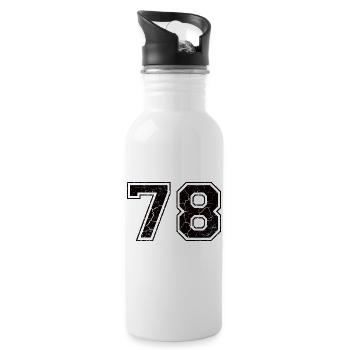 Paie 78 in Grunge Look - Gourde avec paille intégrée - blanc - Droite