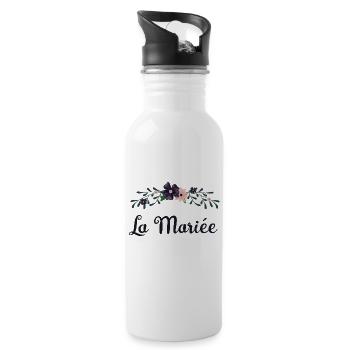La Mariée - Collection Bucolique -personnalisable - Gourde avec paille intégrée - blanc - Droite