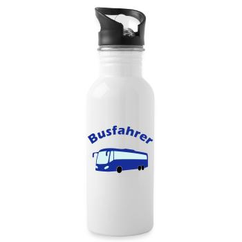 Busfahrer Design - Trinkflasche mit integriertem Trinkhalm - Weiß - Rechts