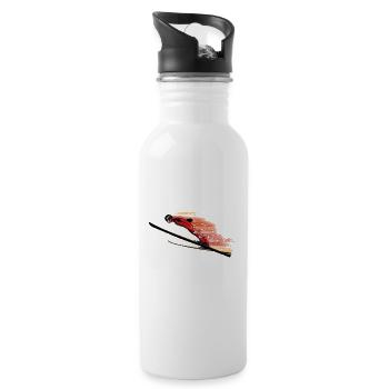 ski jumping - Water bottle with straw - white - Right