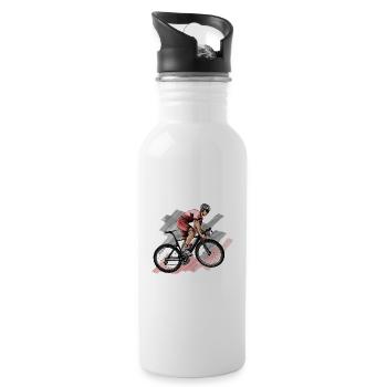 racing bicycle - Water bottle with straw - white - Right
