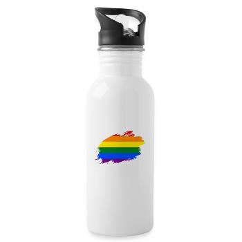 Rainbow Rainbow Flag Flag LGBT Flag - Water bottle with straw - white - Right
