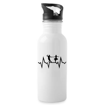 Tanzen Herzschlag, Tänzer - Trinkflasche mit integriertem Trinkhalm - Weiß - Rechts