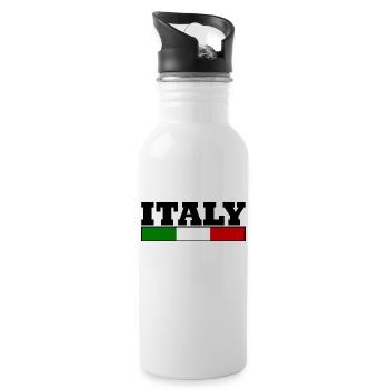 Italy flag - Water bottle with straw - white - Right