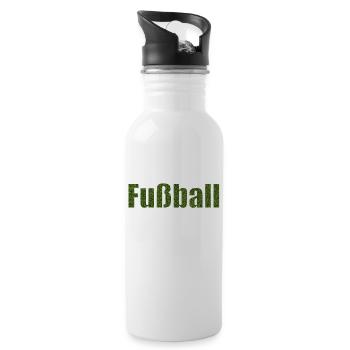 Fussball - Trinkflasche mit integriertem Trinkhalm - Weiß - Rechts
