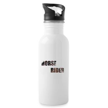 Reiter - Trinkflasche mit integriertem Trinkhalm - Weiß - Rechts