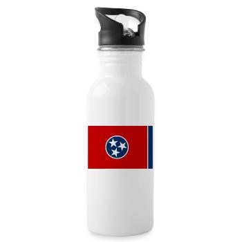 Tennessee USA flag flag - Water bottle with straw - white - Right
