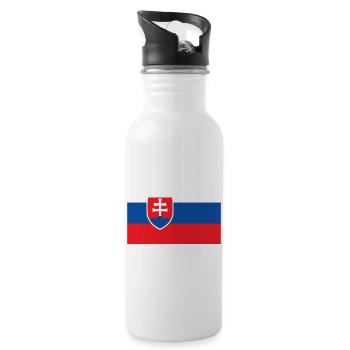 Slowakei slowakisch Flagge Fahne - Trinkflasche mit integriertem Trinkhalm - Weiß - Rechts