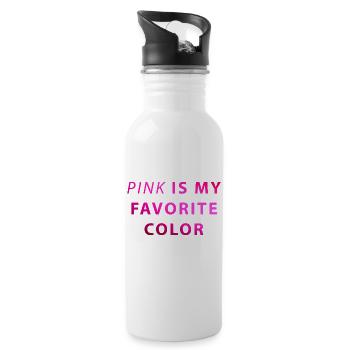 Le rose est ma couleur préférée - Gourde avec paille intégrée - blanc - Droite