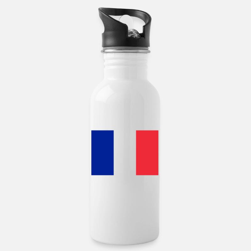 France drapeau français drapeau - Gourde avec paille intégrée - blanc