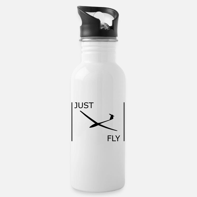 Glider - Water bottle with straw - white