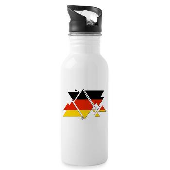 Deutschland Germany Flagge Flag - Trinkflasche mit integriertem Trinkhalm - Weiß - Rechts