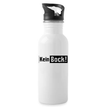 Kein Bock! - Trinkflasche mit integriertem Trinkhalm - Weiß - Rechts