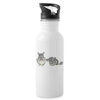 Wester Chinchillas - Trinkflasche mit integriertem Trinkhalm - Weiß - Rechts