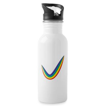 Regenbogen Haken - Trinkflasche mit integriertem Trinkhalm - Weiß - Rechts
