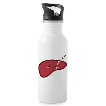 Foie Mignon Kawaii - Gourde avec paille intégrée - blanc - Droite