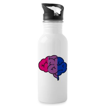 Cerveau bisexuel Fierté bisexuelle - Gourde avec paille intégrée - blanc - Droite