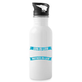 Funny Son in Law Birthday Christmas Awesome Mother - Water bottle with straw - white - Right
