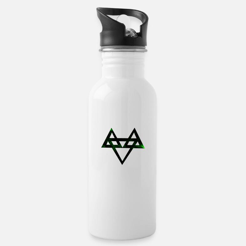 Neffex 3D Green - Trinkflasche mit integriertem Trinkhalm - Weiß