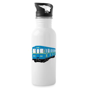 Kiewer U-Bahn - Trinkflasche mit integriertem Trinkhalm - Weiß - Rechts