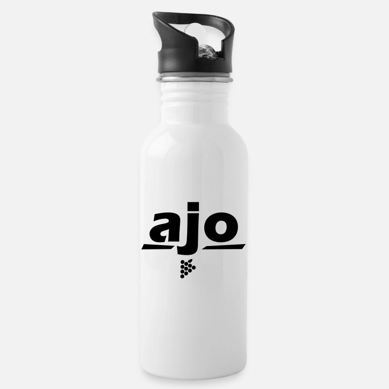 ajo alla - Trinkflasche mit integriertem Trinkhalm - Weiß