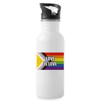 Intersex Inclusive Pride Fortschritt Pride Flagge - Trinkflasche mit integriertem Trinkhalm - Weiß - Rechts