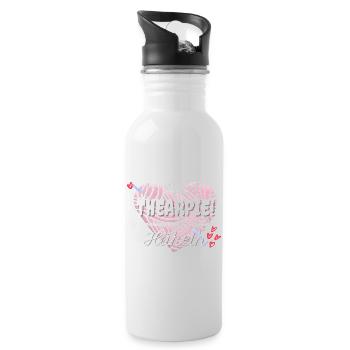 Ich brauche keine Therapie, ich muss nur häkeln - Trinkflasche mit integriertem Trinkhalm - Weiß - Rechts
