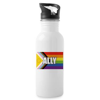 Ally Intersex Inclusive Pride Fortschritt Pride Flag - Trinkflasche mit integriertem Trinkhalm - Weiß - Rechts