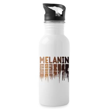 Juneteenth Black History Day Pride Gift - Water bottle with straw - white - Right