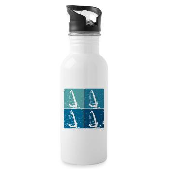 Planche à voile Planche à voile Vagues Eau de vent - Gourde avec paille intégrée - blanc - Droite