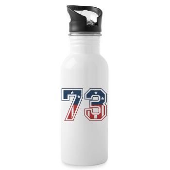 Anzahl 73 USA - Trinkflasche mit integriertem Trinkhalm - Weiß - Rechts
