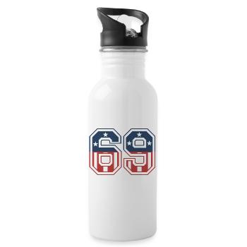 Number 69 USA - Water bottle with straw - white - Right