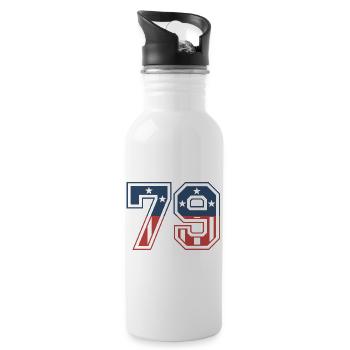 Nummer 79 USA - Trinkflasche mit integriertem Trinkhalm - Weiß - Rechts