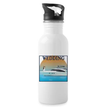 Hochzeit - Trinkflasche mit integriertem Trinkhalm - Weiß - Rechts