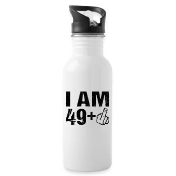 I on the 49+ 50th birthday Humor 50 years - Water bottle with straw - white - Right