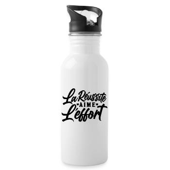 La réussite aime l'effort (n) - NeedyMindSet - Gourde avec paille intégrée - blanc - Droite