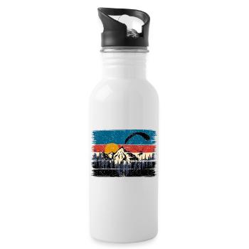 Sunset Summit Paraglide Retro - Water bottle with straw - white - Right