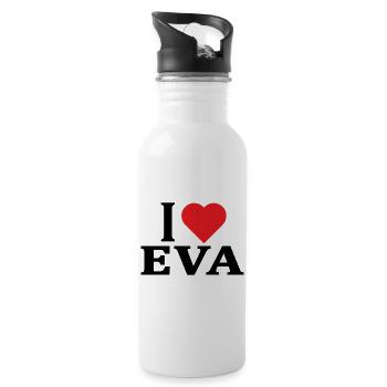 T-Shirt Ich liebe Eva T-Shirt Geschenkidee - Trinkflasche mit integriertem Trinkhalm - Weiß - Rechts