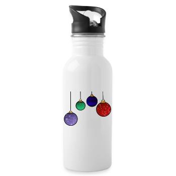 Christmas tree baubles - Christmas decoration - Water bottle with straw - white - Right
