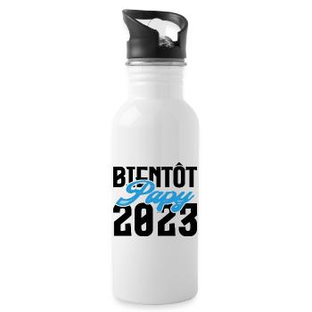 Cadeau Annonce grossesse bientôt Papy 2023. - Gourde avec paille intégrée - blanc - Droite