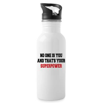 no one is you and that's your superpower - Water bottle with straw - white - Right