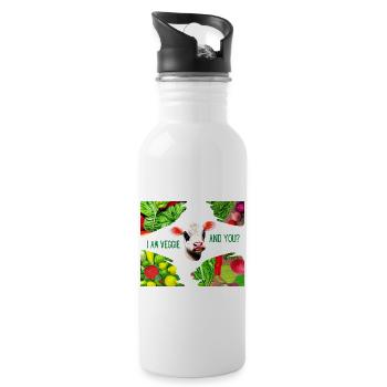 Végé - Gourde avec paille intégrée - blanc - Droite