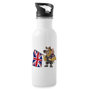 England Rasta Dog - Water bottle with straw - white - Right