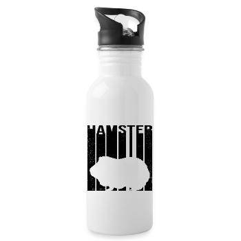 Retro Graphic Hamster Pet Owner Animal Lover Roden - Trinkflasche mit integriertem Trinkhalm - Weiß - Rechts