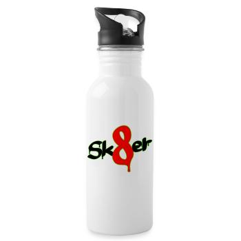 Sk8er - Trinkflasche mit integriertem Trinkhalm - Weiß - Rechts