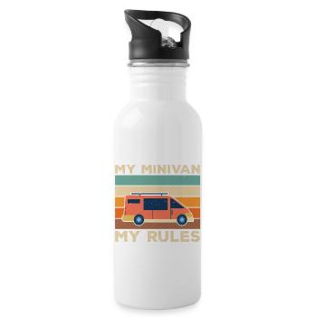 Papa conduit Minivan Papa Minivan Papa Mode de vie - Gourde avec paille intégrée - blanc - Droite
