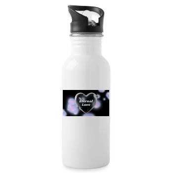 Eternal Love - Trinkflasche mit integriertem Trinkhalm - Weiß - Rechts
