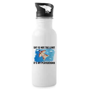 Wingsuit fliegen Base Jumping Fallschirmspringen Wingsuiting - Trinkflasche mit integriertem Trinkhalm - Weiß - Rechts